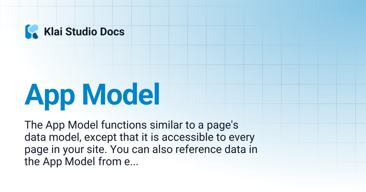 App Model | Klai Studio Docs