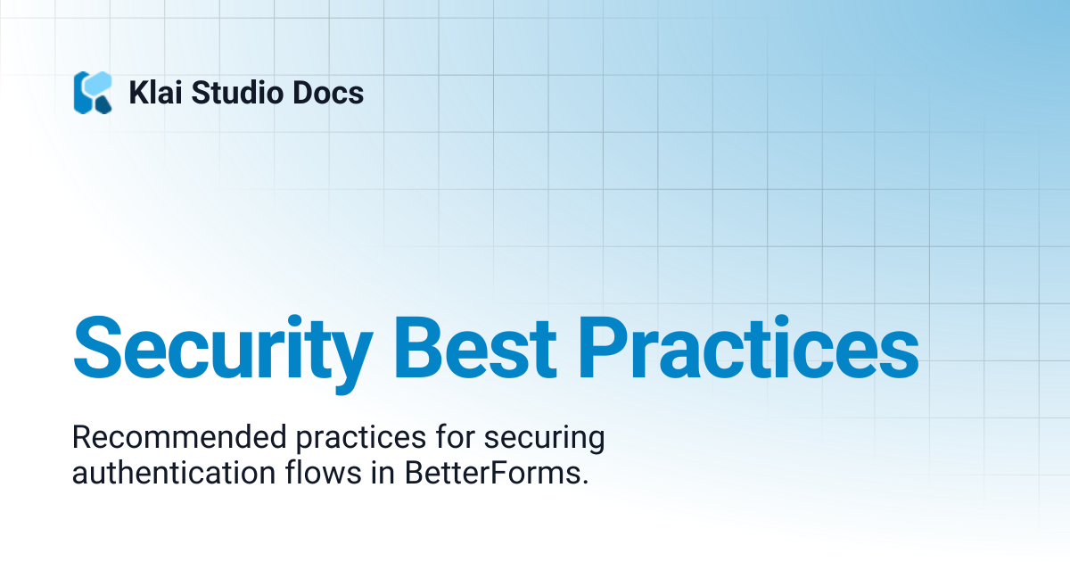 Security Best Practices | Klai Studio Docs