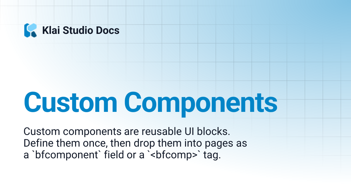 Custom Components | FM BetterForms Docs