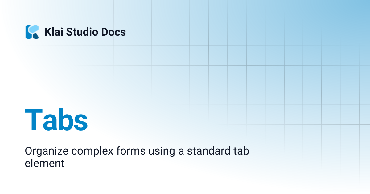 Tabs | Klai Studio Docs